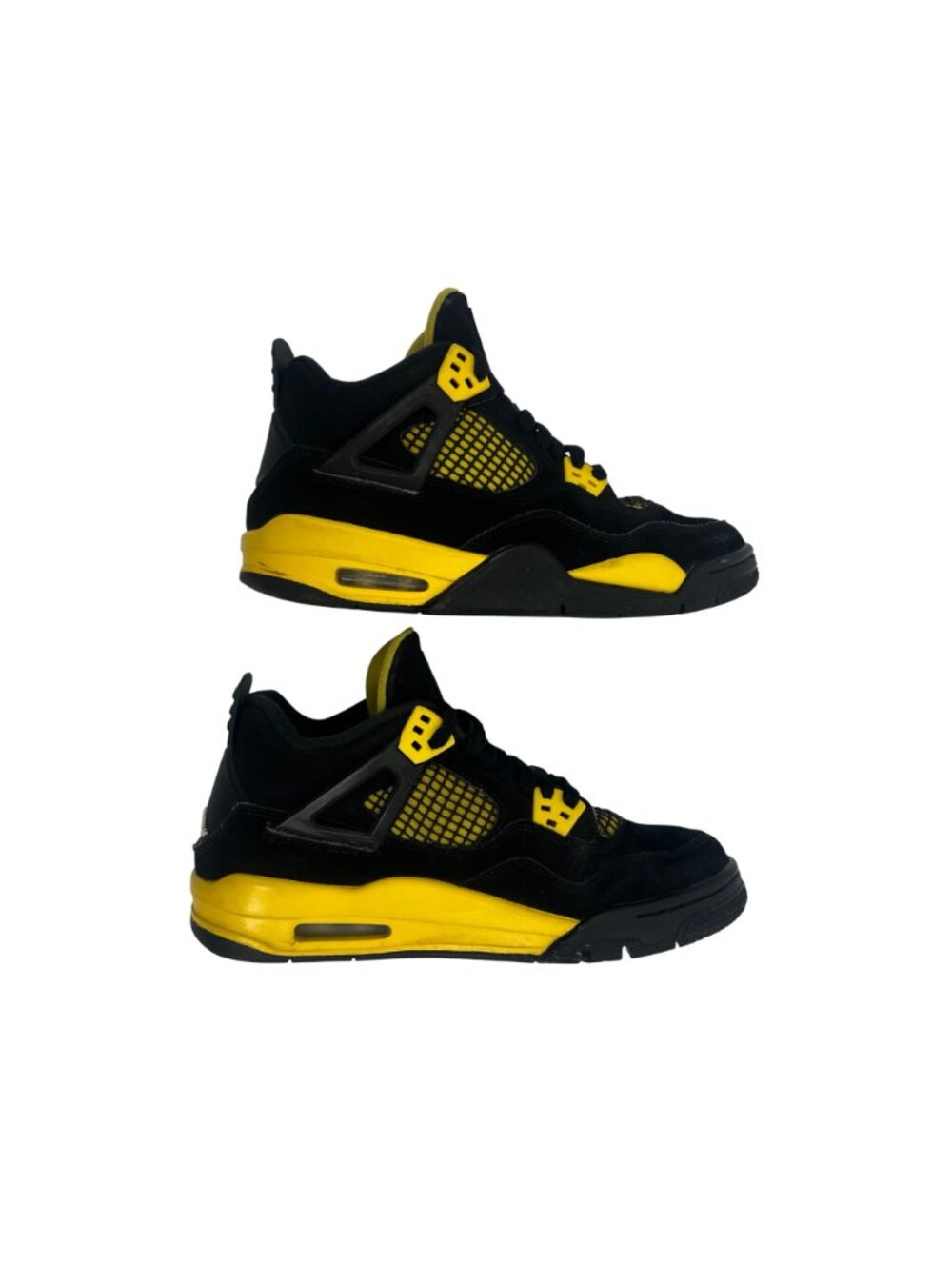 Air Jordan 4 Retro Thunder Black & Tour Yellow Sneakers | Men's 7 Collectable - Picture 6 of 16